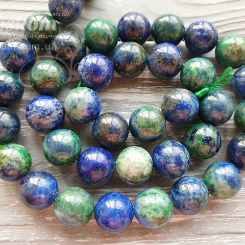 Хризокола кругла, натуральна, тонована К5166