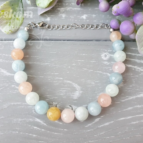 Браслет из натурального морганита 1-330