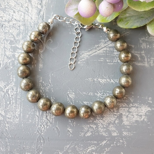 Браслет с натуральным пиритом 1-339