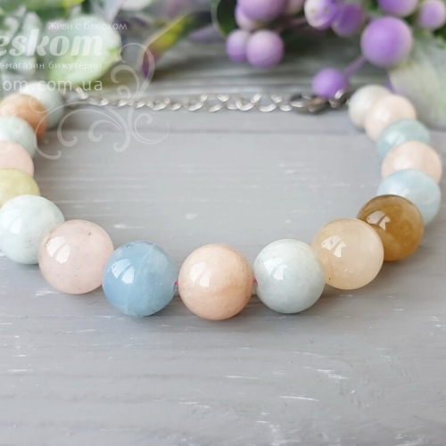 Браслет из натурального морганита 1-340