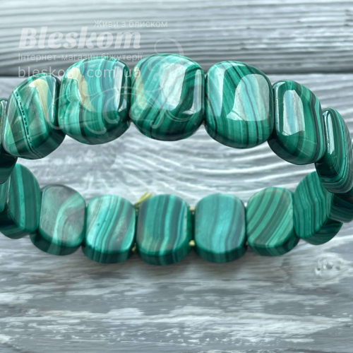 Браслет з натурального малахіту К2580