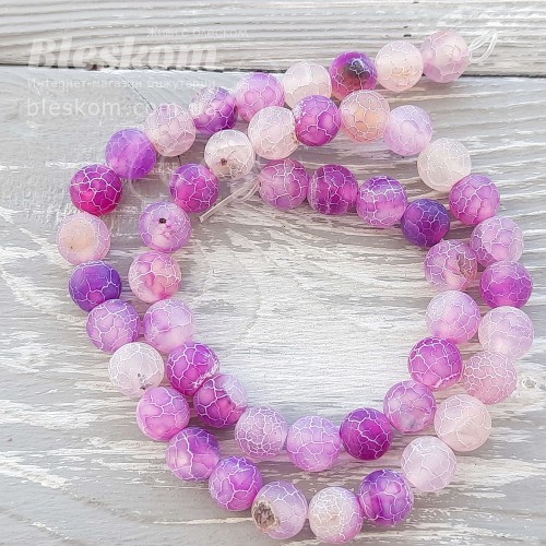 АГАТ МОРОЗНЫЙ, КРУГЛЫЙ, МАТОВЫЙ, НАТУРАЛЬНЫЙ К5334