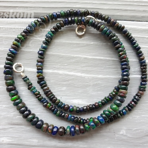 Опал рондель, натуральний (срібло) К2738