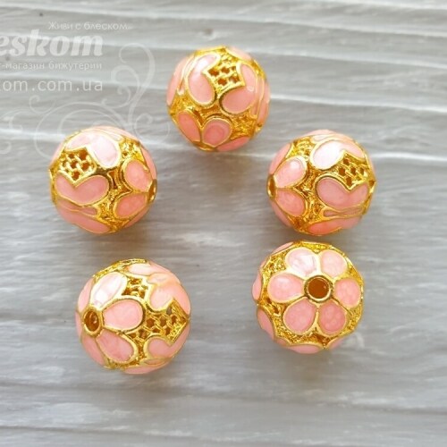 Бусина с эмалью, ажурная 15861