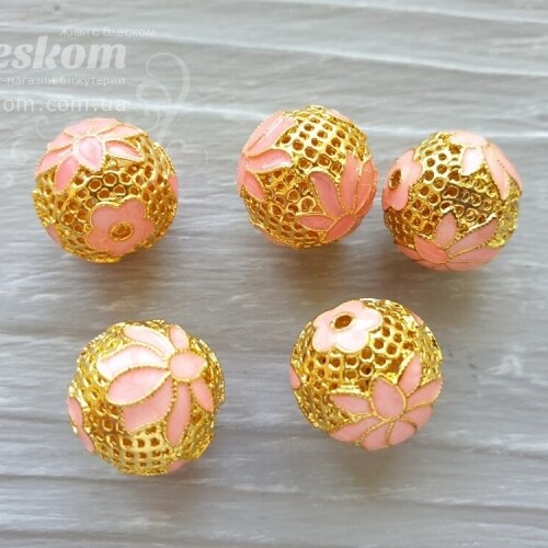 Бусина с эмалью, ажурная 15862