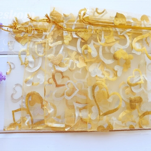 Подарункові мішечки, органаза,  серця 2147