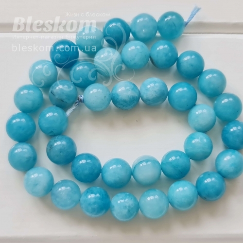 Кварц круглий, натуральний, тонований (аквамарин) К5543