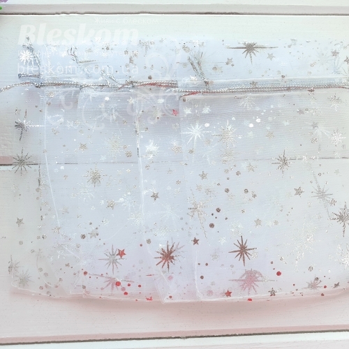 Подарункові мішечки, органза, зірки 2199