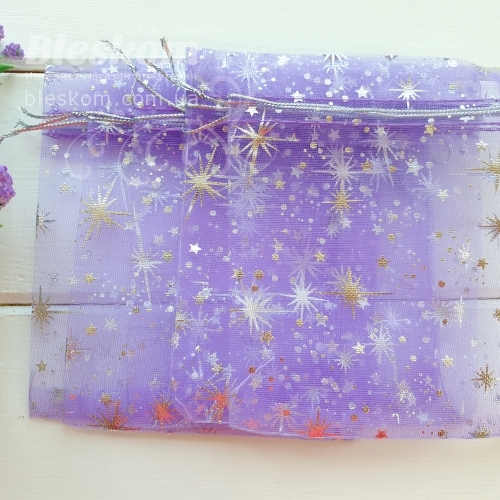 Подарункові мішечки, органза, зірки 2201