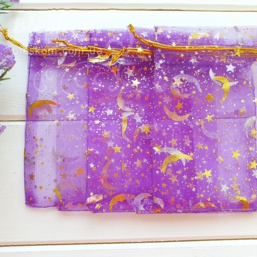 Подарункові мішечки, органза Зоряне небо 2207
