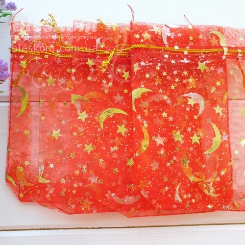 Подарункові мішечки, органза Зоряне небо 2210