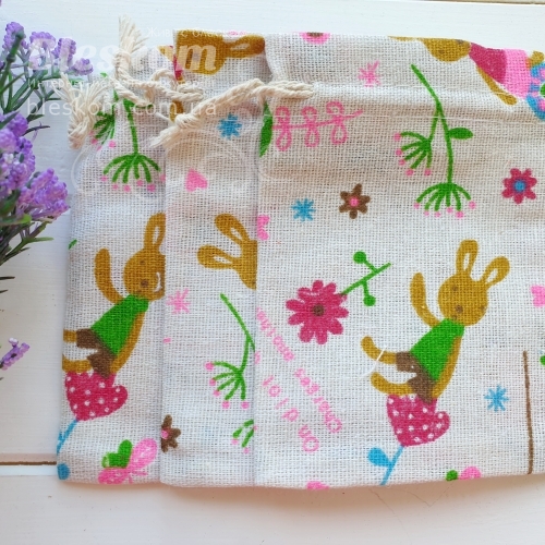 Подарункові мішечки, мішковина, зайчик 2217