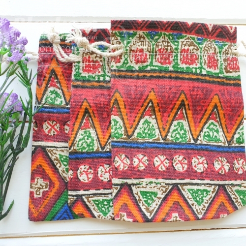 Подарункові мішечки, мішковина, узор 2221