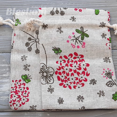 Подарункові мішечки, мішковина, квіточки 2224