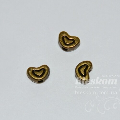 Бусина Сердечко, упаковка 15022