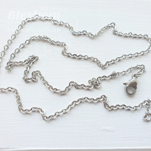 Ланцюг з карабіном, дрібний, нержавіюча сталь, 44см 12162