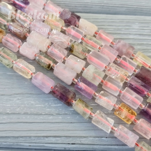 ассорти цилиндр, натуральный: розовый кварц, аметист, пренит, цитрин К2780