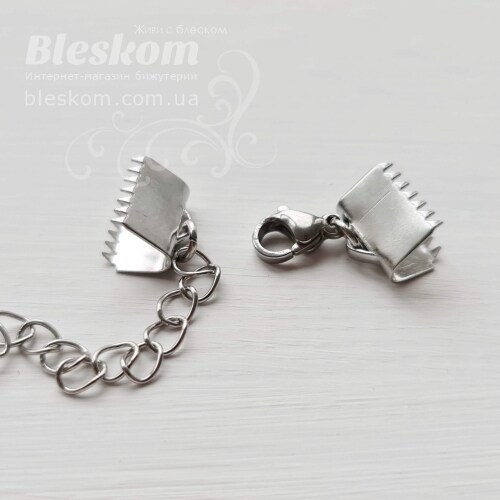 Затискач 
 для стрічок з карабіном і ланцюжком, нержавiюча сталь 30221