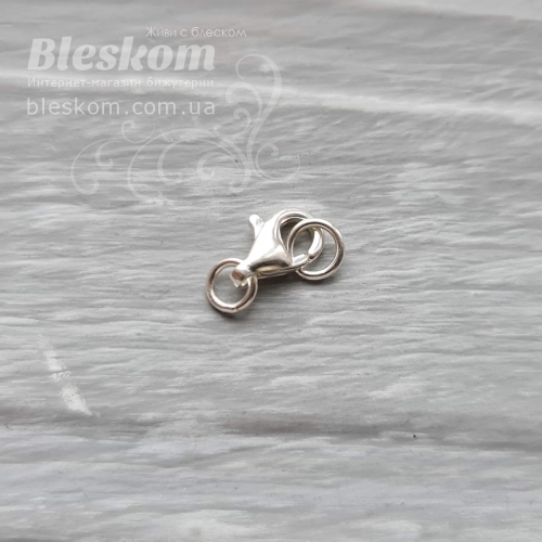 Замочок карабін з кільцями, 925 проба, 925-296