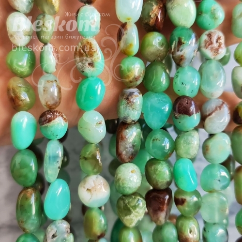 Хризопраз галтовка, натуральний К2820