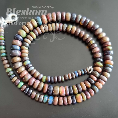 Опал рондель, натуральний (срібло 925) К2849