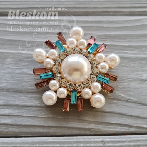 Брошь со стразами 3-364