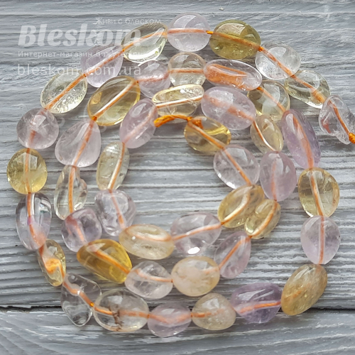 Асорті: аметист і цитрин, галтовка, натуральні К5731