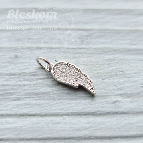 підвіска крило з фіанітами (білі) 30281
