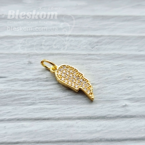підвіска крило з фіанітами (білі) 30282