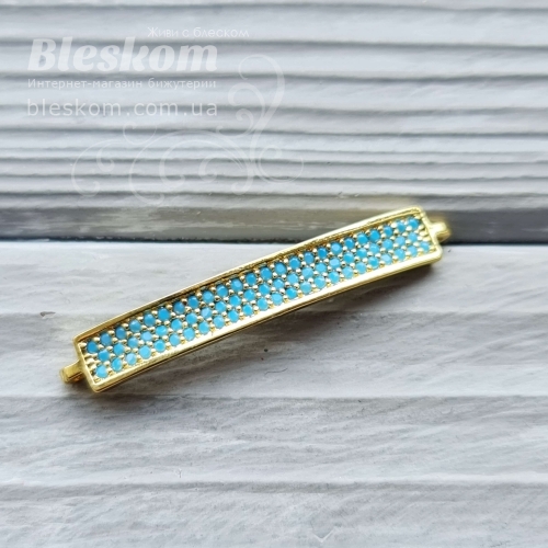 Конектор з фіанітами (блакитні) 30290