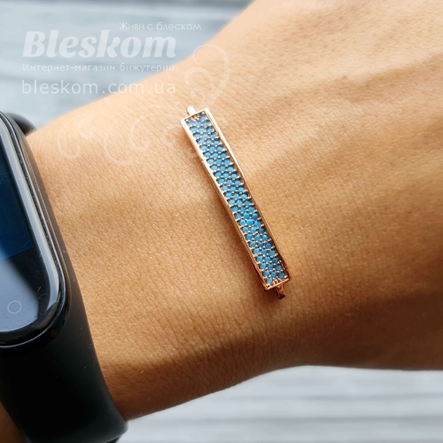 Конектор з фіанітами (блакитні) 30291