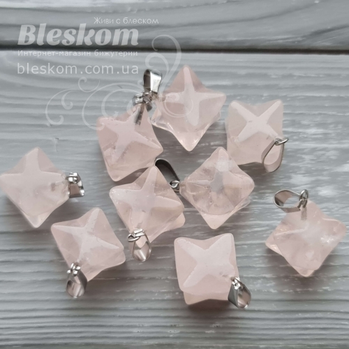 Кулон Меркаба, розовый кварц, натуральный 0-432