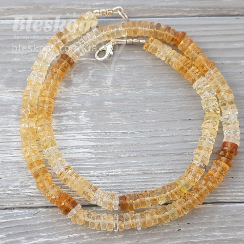 Цитрин рондель, граненый, натуральный К2916