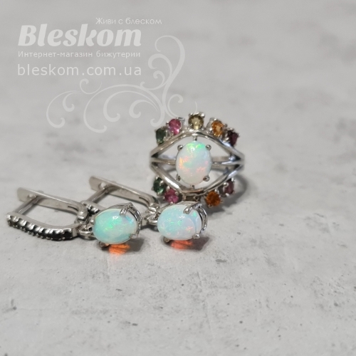 Комплект з опалом, натуральний С976