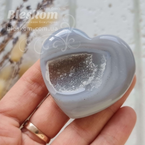 Агат серце, з друзою, натуральне 2-562