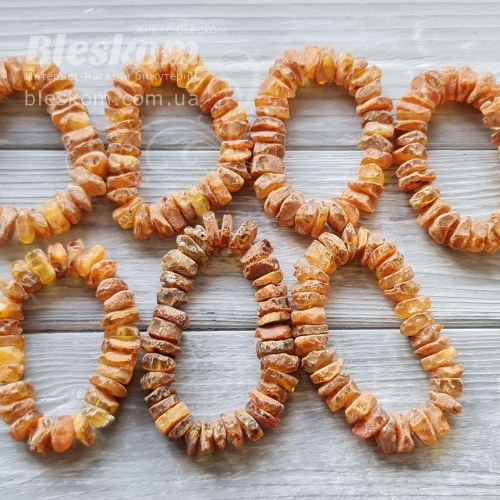 Браслет з натурального бурштину, 15-17см К5929