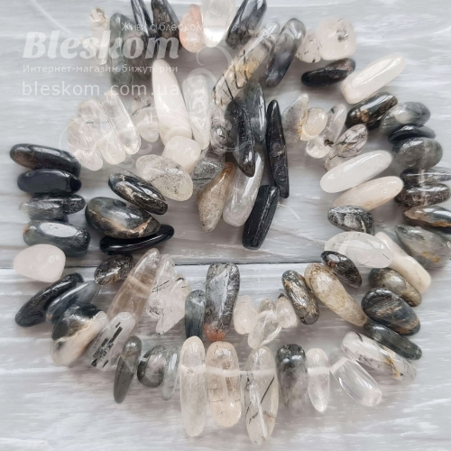 Агат палички, турмаліновий кварц К5936