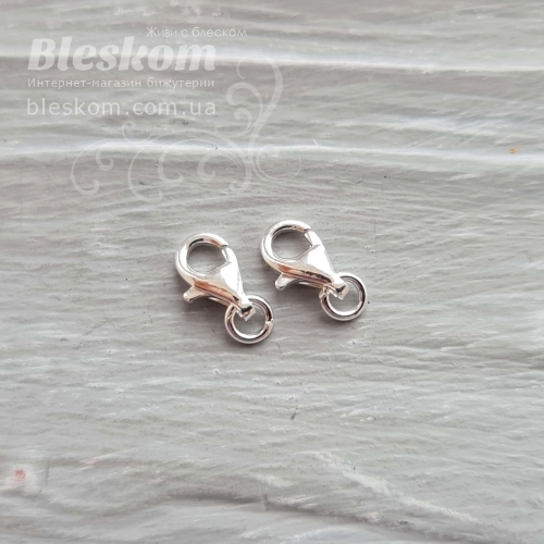 Замочок карабін з колечком, 925 проба 925-322