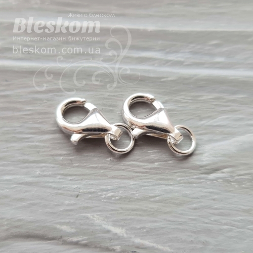 Замочок карабін з колечком, 925 проба 925-323