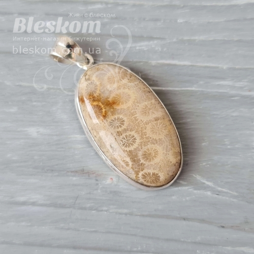 Кулон з викопним коралом, натуральний С994