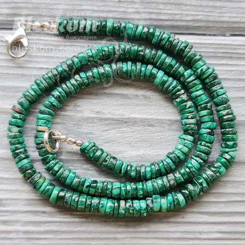 Малахіт рондель, натуральний К2970