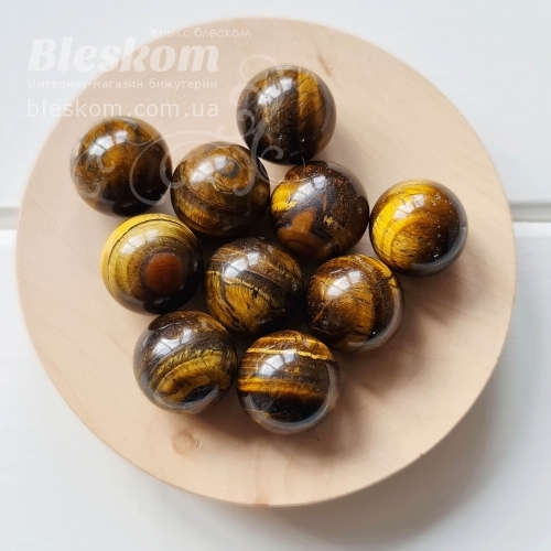 Куля тигрове око, без отвору, натуральна 2-590