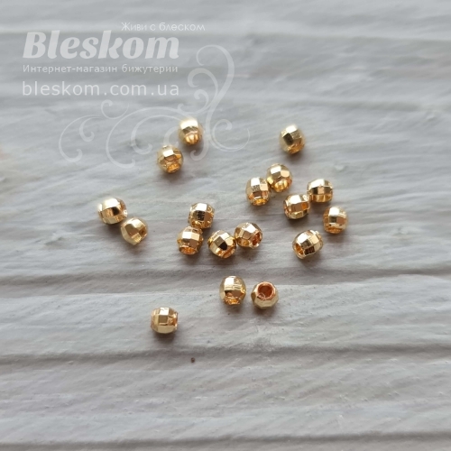 Намистина гранована, гіпоалергенна сталь, паковання 30345