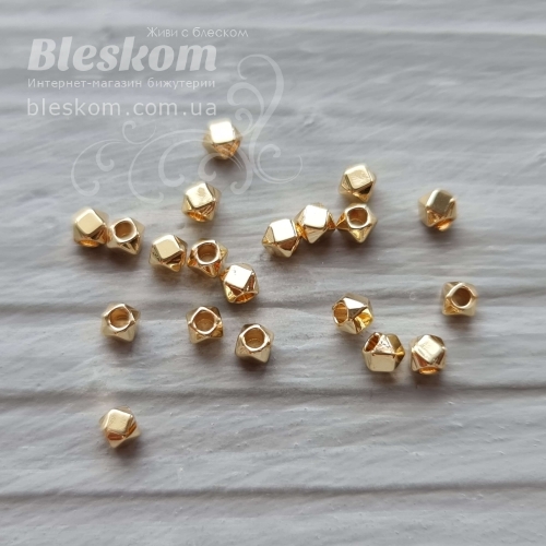 Намистина гранована, гіпоалергенна сталь, паковання 30347