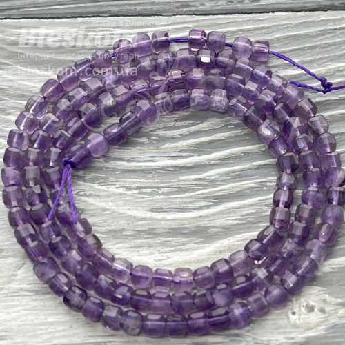 Аметист граненый, кубик, натуральный К3022