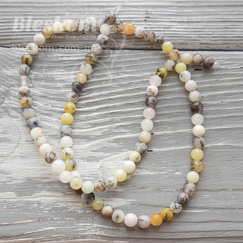 Опал зелений, круглий, натуральний к3030