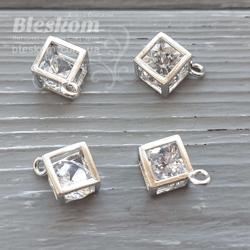 Підвіска куб з фіанітами 30387