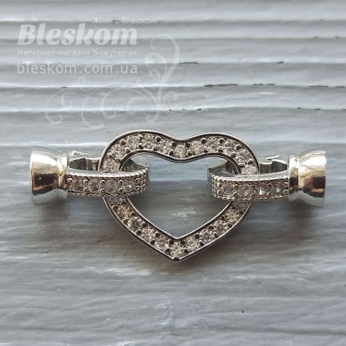 Замок серце з фіанітами 30431
