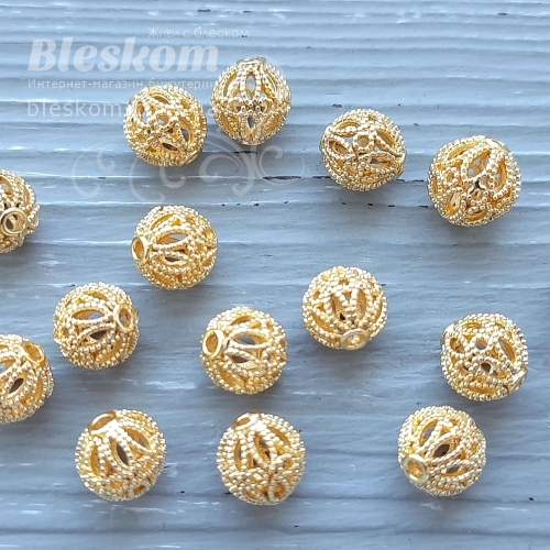 Намистина ажурна, гіпоалергенна сталь 30436