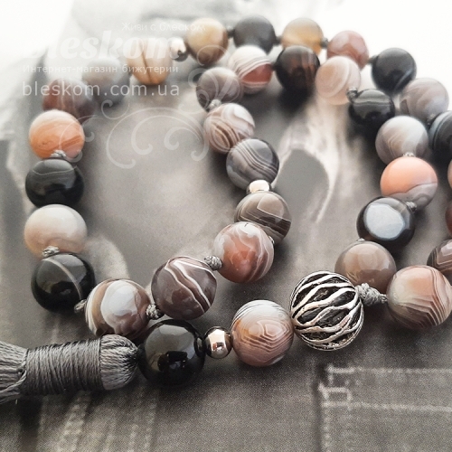 Чотки з бразильського агату т-147